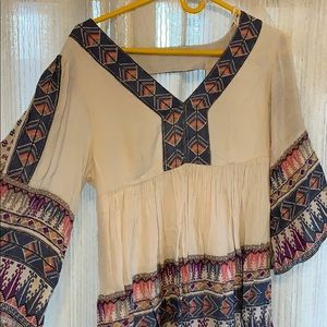 Bohemian Free People Long sleeved mini